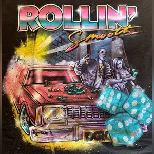 DGK Rollin' Smooth Dice Car Mens Graphic Tee Shirt T-Shirt Size Medium